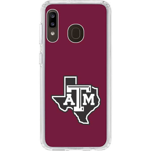 Texas A&M University Black Logo Galaxy A20 Clear Case
