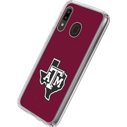 Texas A&M University Black Logo Galaxy A20 Clear Case