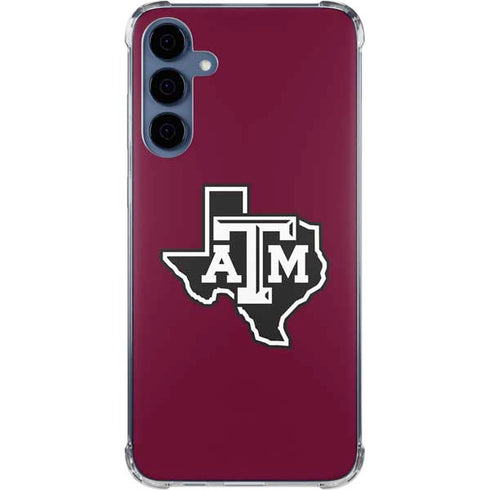 Texas A&M University Black Logo Galaxy A35 5G Clear Case