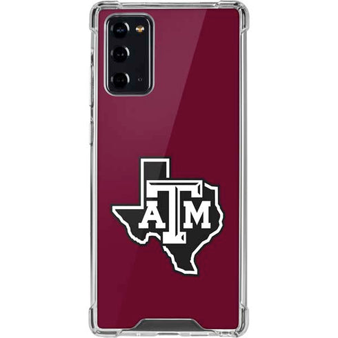 Texas A&M University Black Logo Galaxy Note20 5G Clear Case