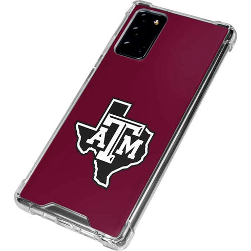 Texas A&M University Black Logo Galaxy Note20 5G Clear Case
