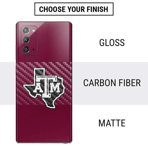 Texas A&M University Black Logo Galaxy Note20 5G Skin