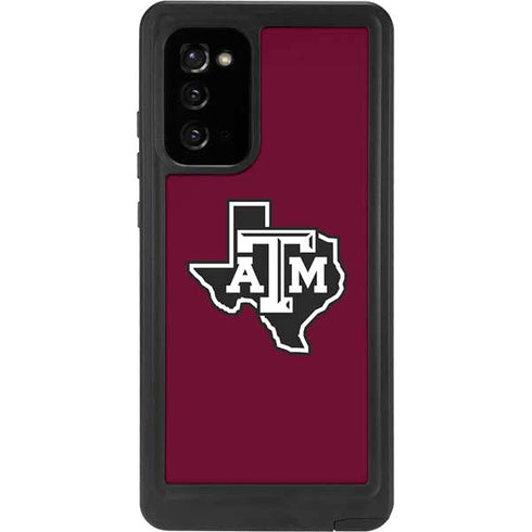 Texas A&M University Black Logo Galaxy Note20 5G Waterproof Case