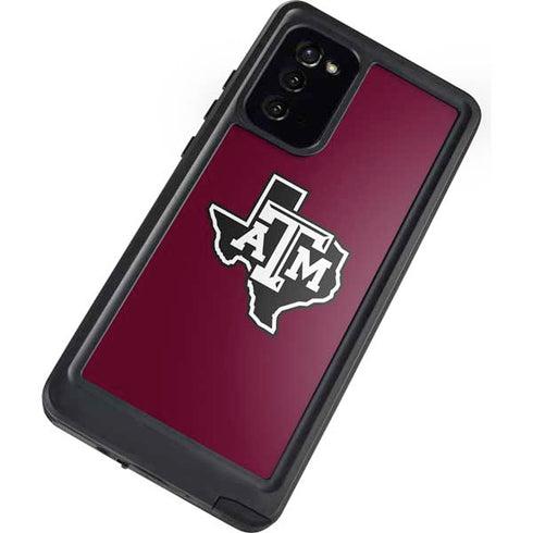 Texas A&M University Black Logo Galaxy Note20 5G Waterproof Case