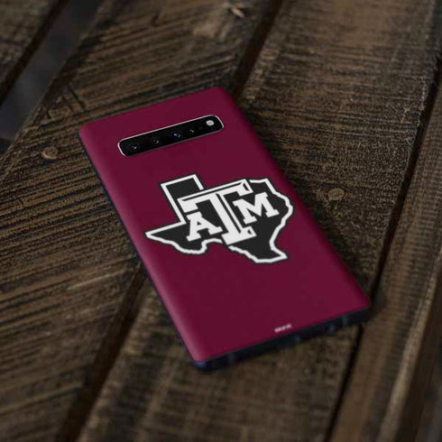 Texas A&M University Black Logo Galaxy S10 Plus Skin