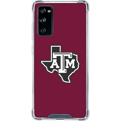 Texas A&M University Black Logo Galaxy S20 FE Clear Case