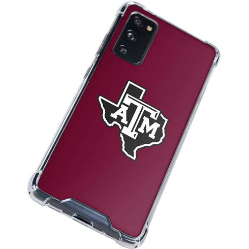 Texas A&M University Black Logo Galaxy S20 FE Clear Case