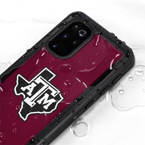 Texas A&M University Black Logo Galaxy S20 Plus Waterproof Case
