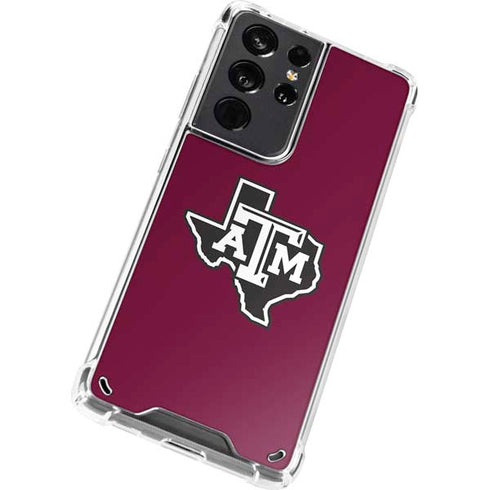 Texas A&M University Black Logo Galaxy S21 Ultra 5G Clear Case