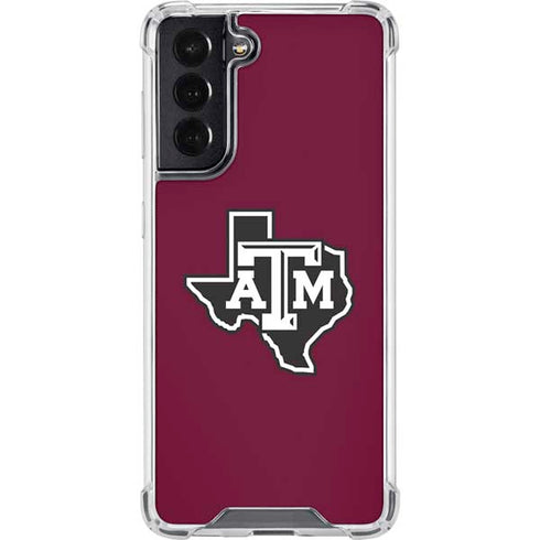 Texas A&M University Black Logo Galaxy S22 Clear Case