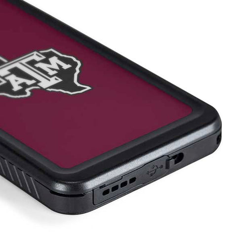 Texas A&M University Black Logo Galaxy S23 Plus Waterproof Case