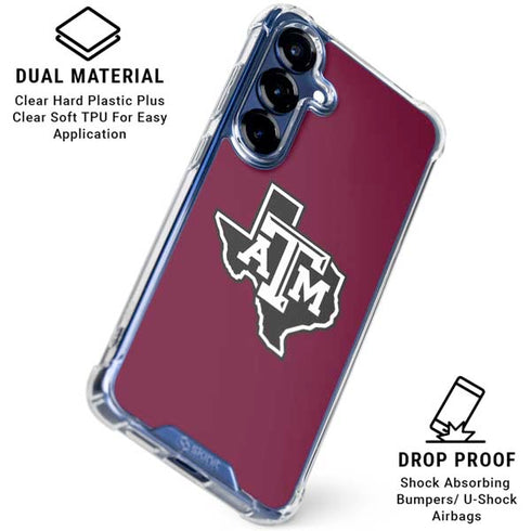Texas A&M University Black Logo Galaxy S25 FE Clear Case