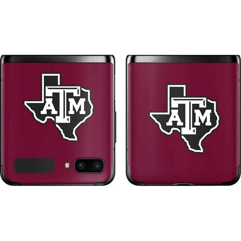 Texas A&M University Black Logo Galaxy Z Flip Skin