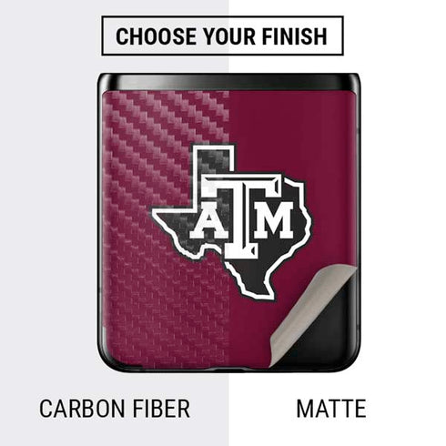 Texas A&M University Black Logo Galaxy Z Flip Skin