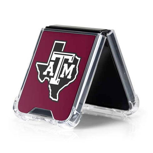 Texas A&M University Black Logo Galaxy Z Flip5 5G Clear Case