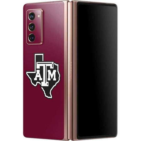Texas A&M University Black Logo Galaxy Z Fold2 5G Skin