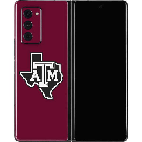Texas A&M University Black Logo Galaxy Z Fold2 5G Skin