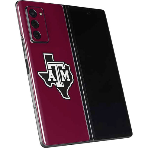 Texas A&M University Black Logo Galaxy Z Fold2 5G Skin