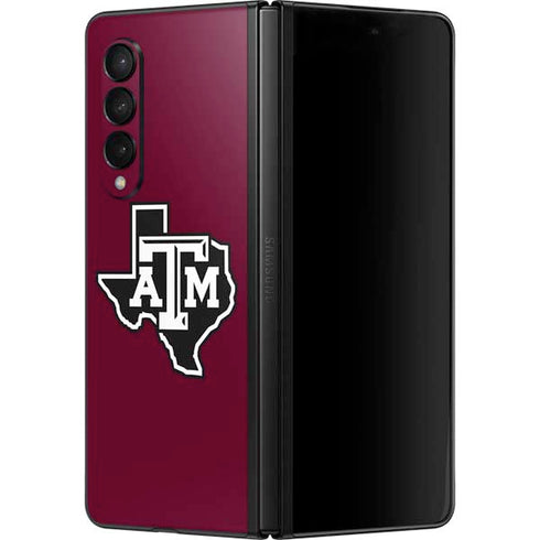 Texas A&M University Black Logo Galaxy Z Fold3 5G Skin