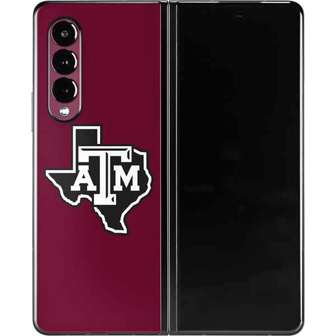 Texas A&M University Black Logo Galaxy Z Fold3 5G Skin