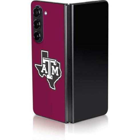 Texas A&M University Black Logo Galaxy Z Fold5 5G Skin