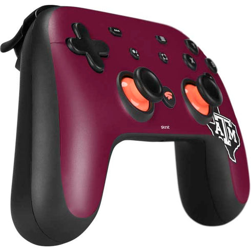 Texas A&M University Black Logo Google Stadia Controller Skin