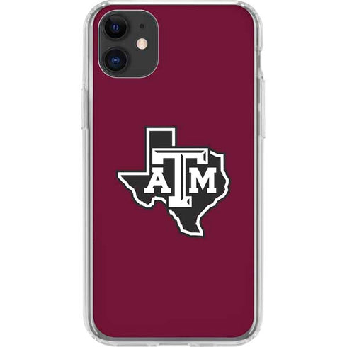 Texas A&M University Black Logo iPhone 11 Clear Case