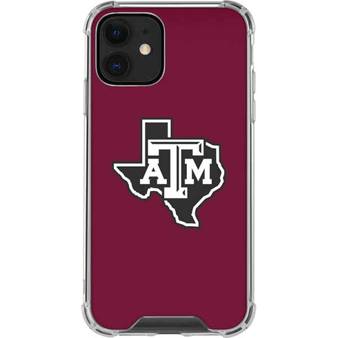 Texas A&M University Black Logo iPhone 12 Clear Case