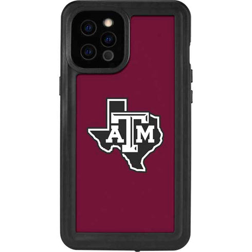 Texas A&M University Black Logo iPhone 12 Pro Max Waterproof Case