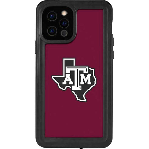 Texas A&M University Black Logo iPhone 12 Pro Waterproof Case
