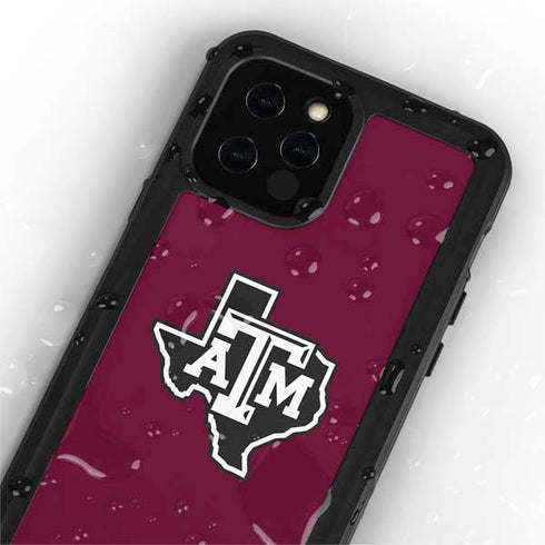 Texas A&M University Black Logo iPhone 12 Pro Waterproof Case