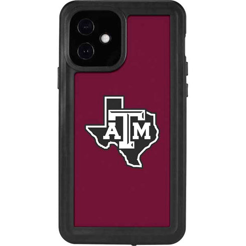 Texas A&M University Black Logo iPhone 12 Waterproof Case