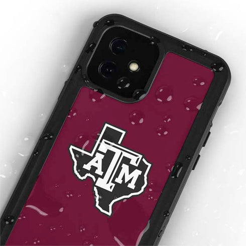 Texas A&M University Black Logo iPhone 12 Waterproof Case