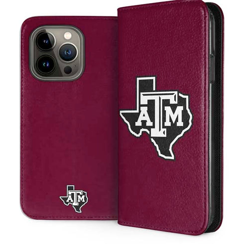 Texas A&M University Black Logo iPhone 13 Pro Folio Case