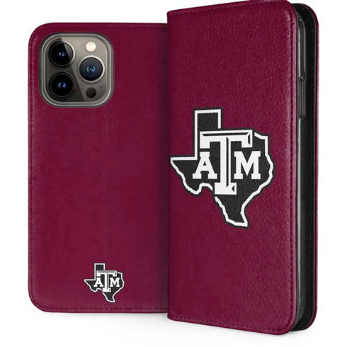 Texas A&M University Black Logo iPhone 13 Pro Max Folio Case