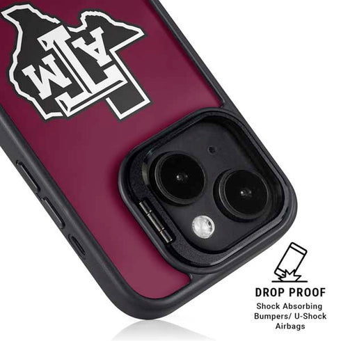 Texas A&M University Black Logo iPhone 14 Kickstand Case