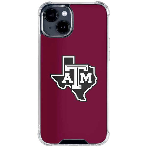 Texas A&M University Black Logo iPhone 14 Plus Clear Case