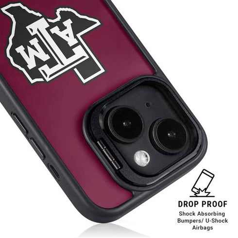 Texas A&M University Black Logo iPhone 14 Plus Kickstand Case