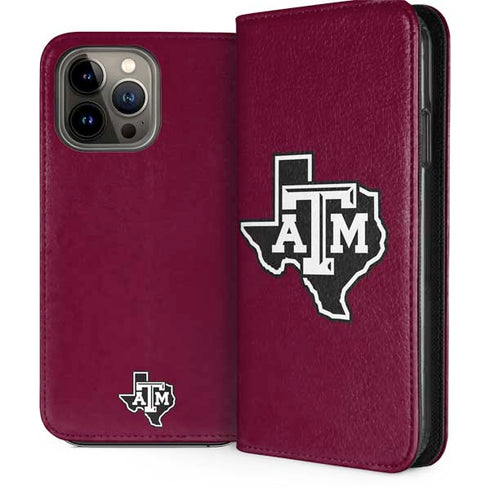 Texas A&M University Black Logo iPhone 14 Pro Max Folio Case
