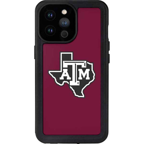 Texas A&M University Black Logo iPhone 14 Pro Max Waterproof Case
