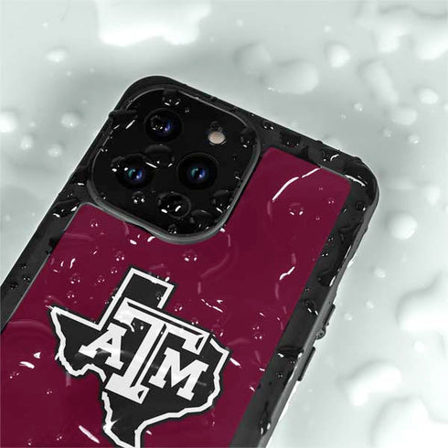Texas A&M University Black Logo iPhone 14 Pro Max Waterproof Case