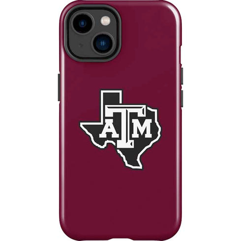 Texas A&M University Black Logo iPhone 15 Impact Case