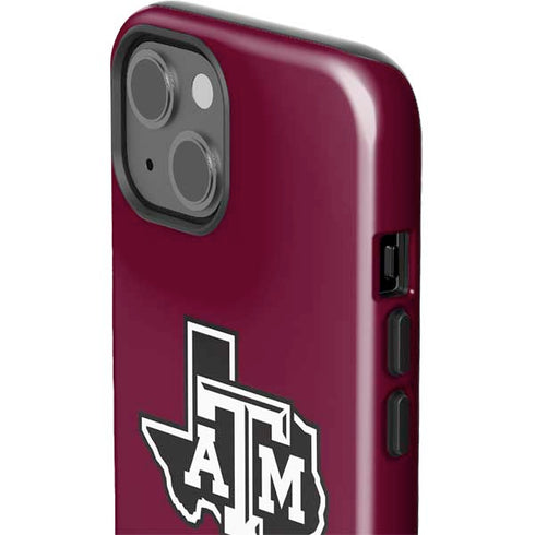 Texas A&M University Black Logo iPhone 15 Impact Case