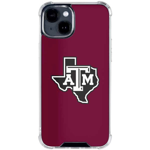 Texas A&M University Black Logo iPhone 15 Plus Clear Case