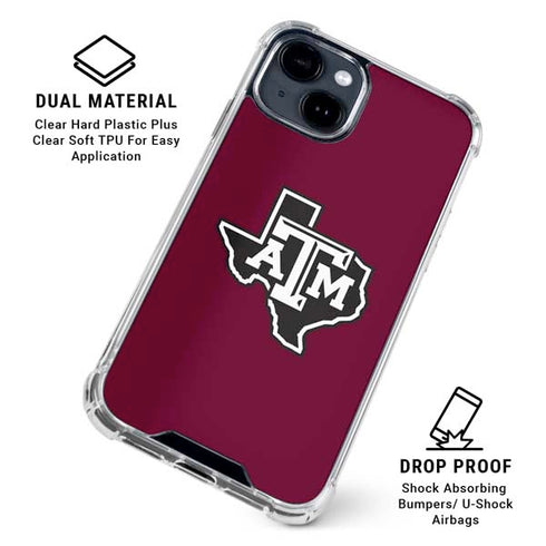 Texas A&M University Black Logo iPhone 15 Plus Clear Case