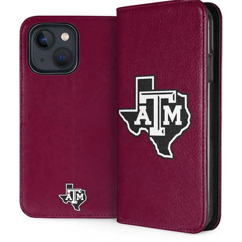 Texas A&M University Black Logo iPhone 15 Plus Folio Case
