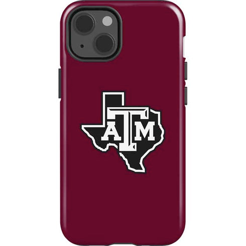 Texas A&M University Black Logo iPhone 15 Plus Impact Case