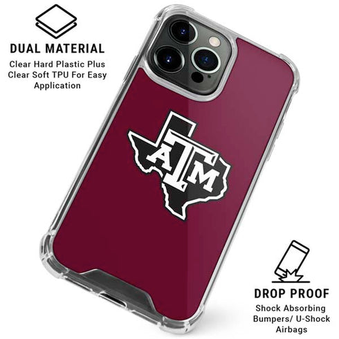 Texas A&M University Black Logo iPhone 15 Pro Clear Case