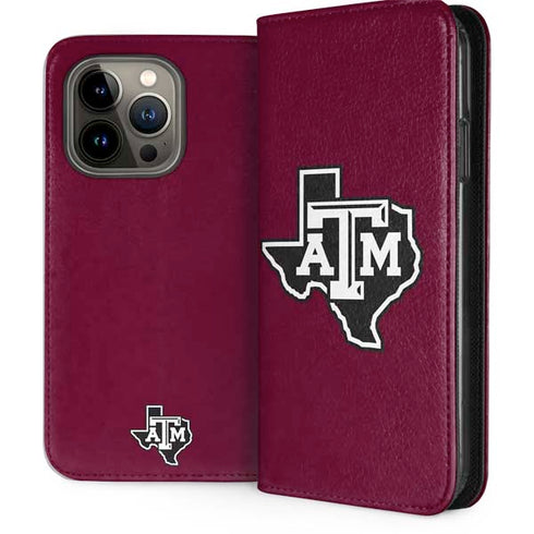 Texas A&M University Black Logo iPhone 15 Pro Folio Case
