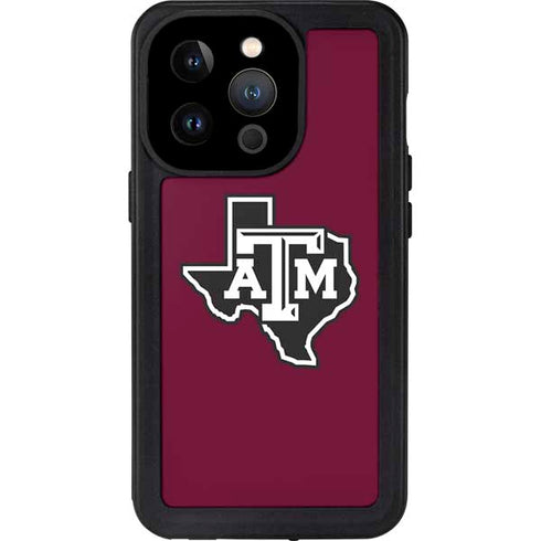 Texas A&M University Black Logo iPhone 15 Pro Waterproof Case